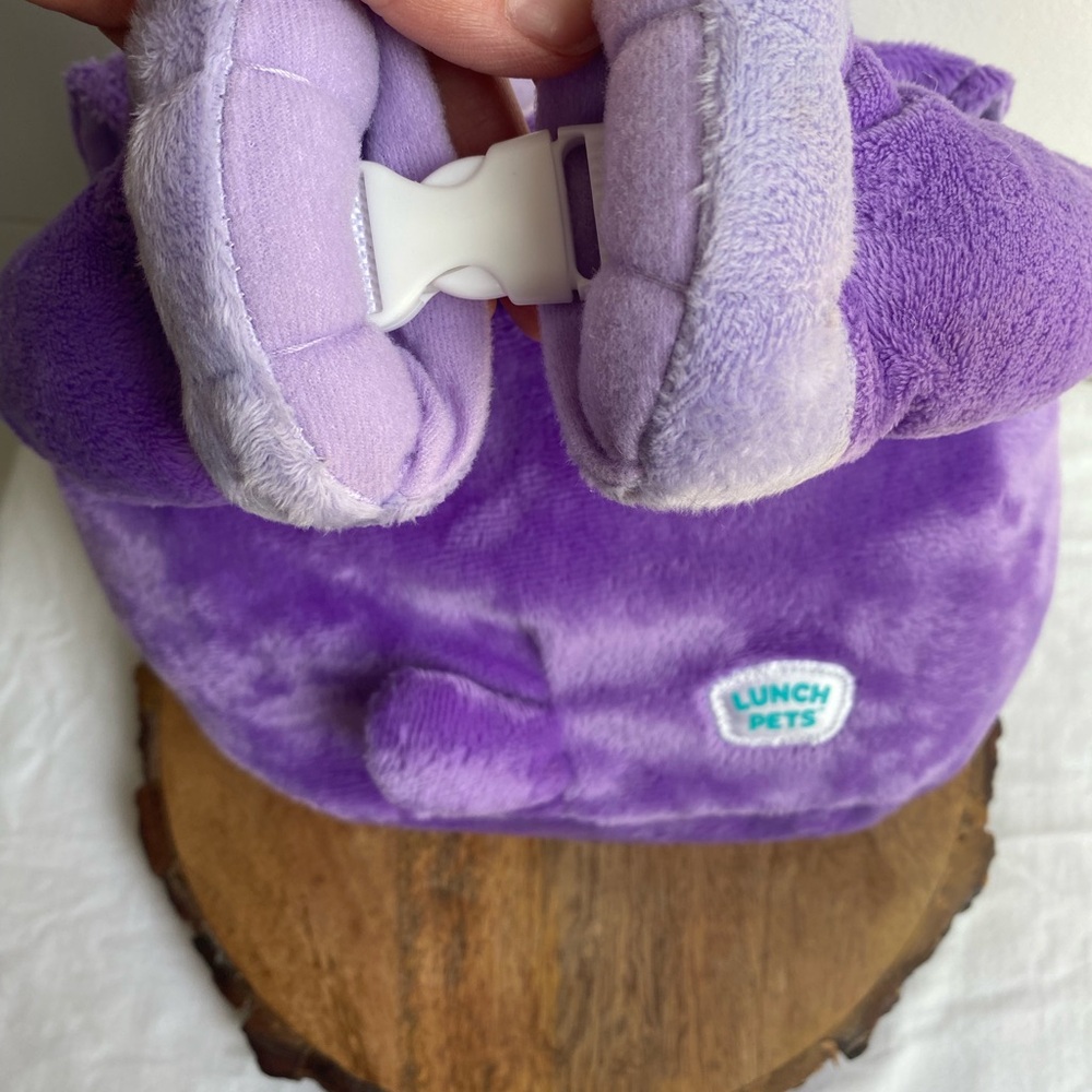 Lunch Pets Snackycat Insulated Plush Lunch Bag Purple Furry Zero Waste Snacks - Picture 3 of 6